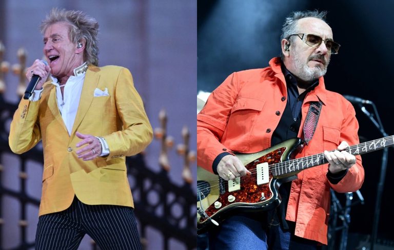 Rod Stewart and Elvis Costello laugh off media “feud”